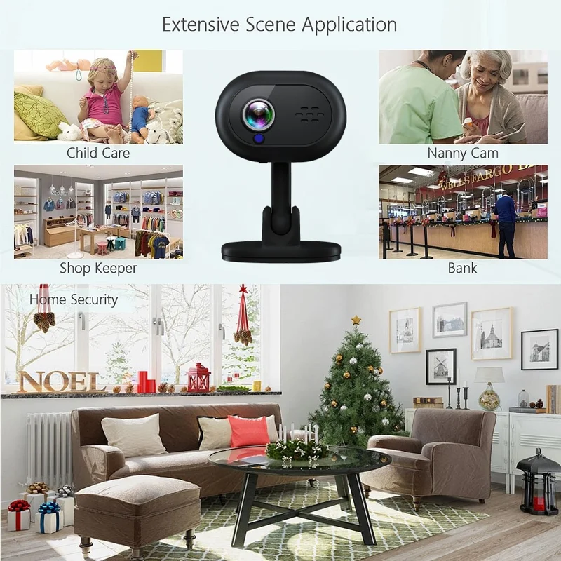 A4 HD WiFi Webcam HD Infrared Night Vision Camera Monitor Support Two-Way Voice - Black