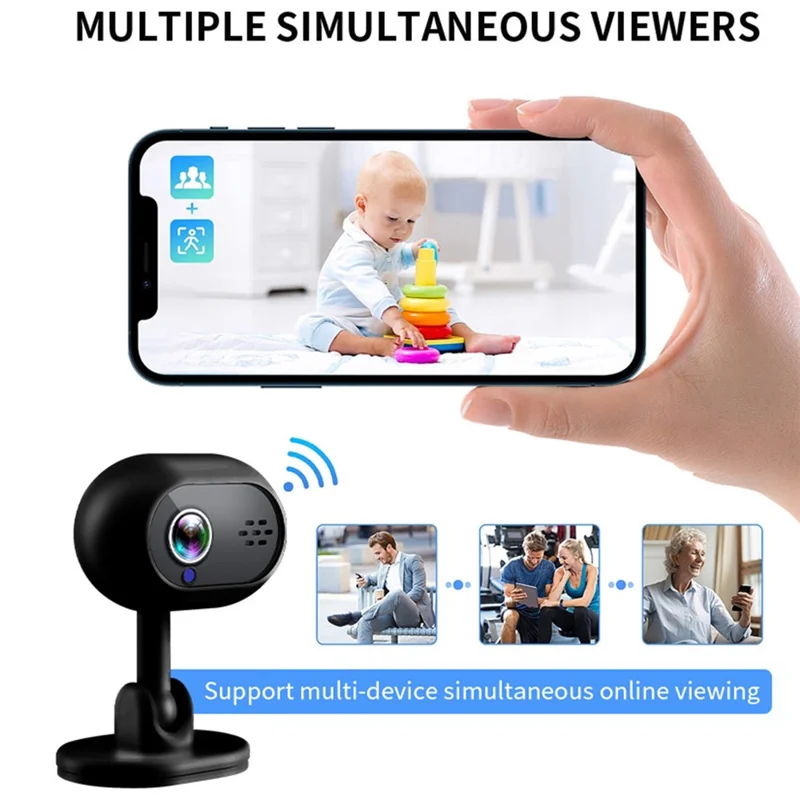 A4 HD WiFi Webcam HD Infrared Night Vision Camera Monitor Support Two-Way Voice - Black