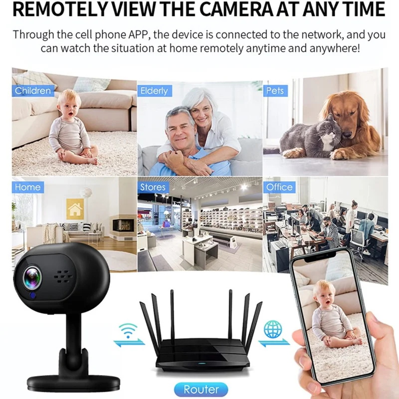 A4 HD WiFi Webcam HD Infrared Night Vision Camera Monitor Support Two-Way Voice - Black