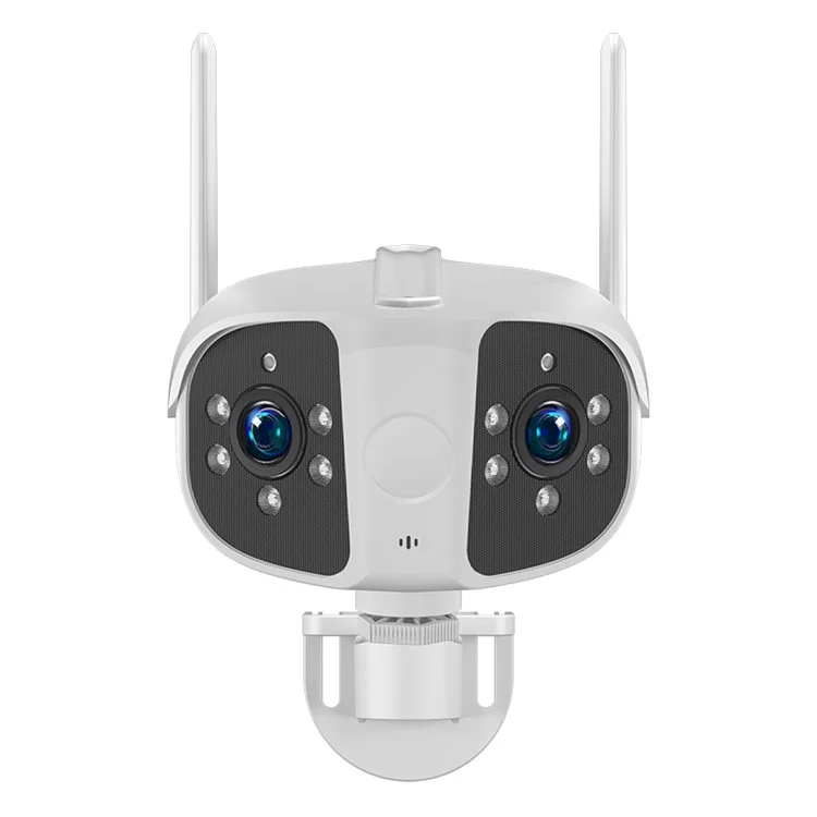 K13 Dual-lens Panoramic View Motion Detection Night Vision Camera Support Two-way Intercom - EU Plug