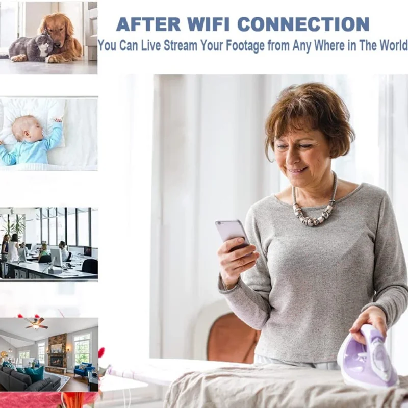Увлажнитель воздуха Форма Wi-Fi Камера Детский мониторинг Обнаружение движения 1080P HD Камера видеонаблюдения - Капля воды Белый