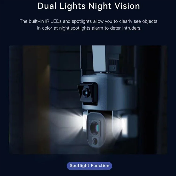 Y5 WiFi Outdoor Camera 8MP Dual Lens Solar Security Camera with 10X Zoom / AI Human Detection