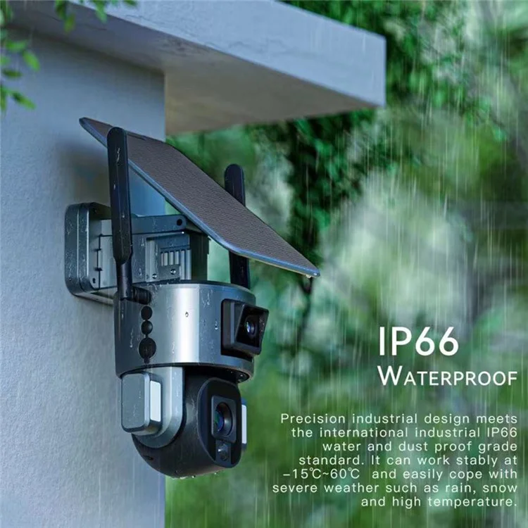 Y5 WiFi Outdoor Camera 8MP Dual Lens Solar Security Camera with 10X Zoom / AI Human Detection
