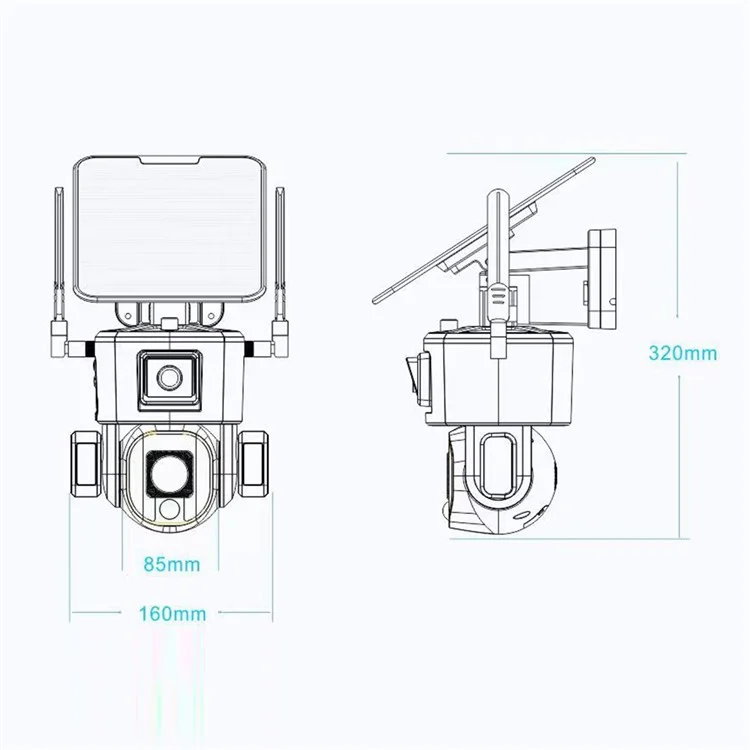 Y5 WiFi Outdoor Camera 8MP Dual Lens Solar Security Camera with 10X Zoom / AI Human Detection