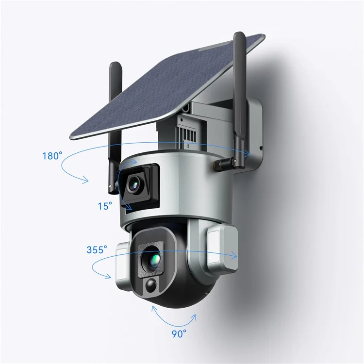Y5 WiFi Outdoor Camera 8MP Dual Lens Solar Security Camera with 10X Zoom / AI Human Detection