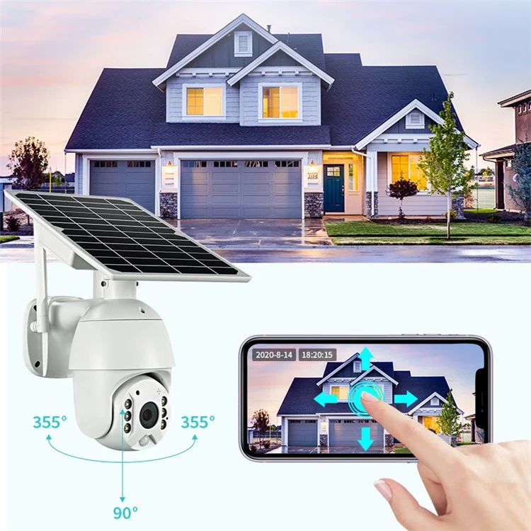 Q3 Solar Camera 1080P HD Night Vision 4G Network Camera Outdoor Surveillance CCTV Camera (EU Version)