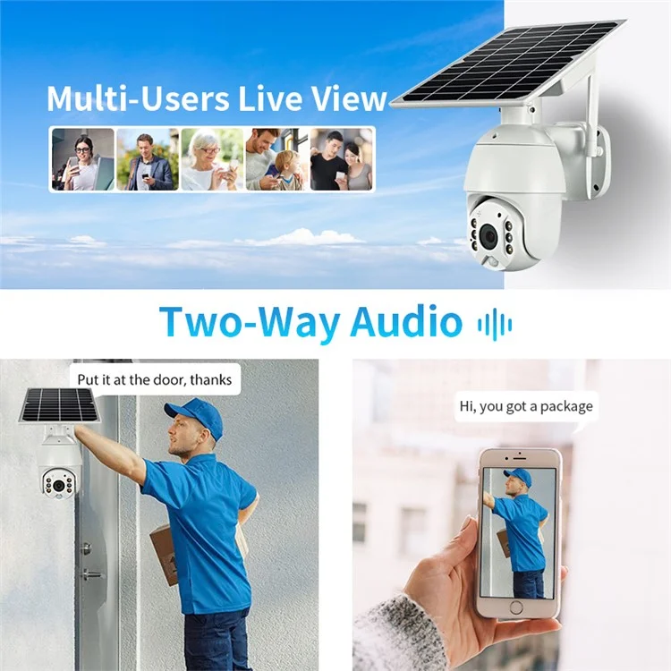 Q3 Solar Camera 1080P HD Night Vision 4G Network Camera Outdoor Surveillance CCTV Camera (EU Version)
