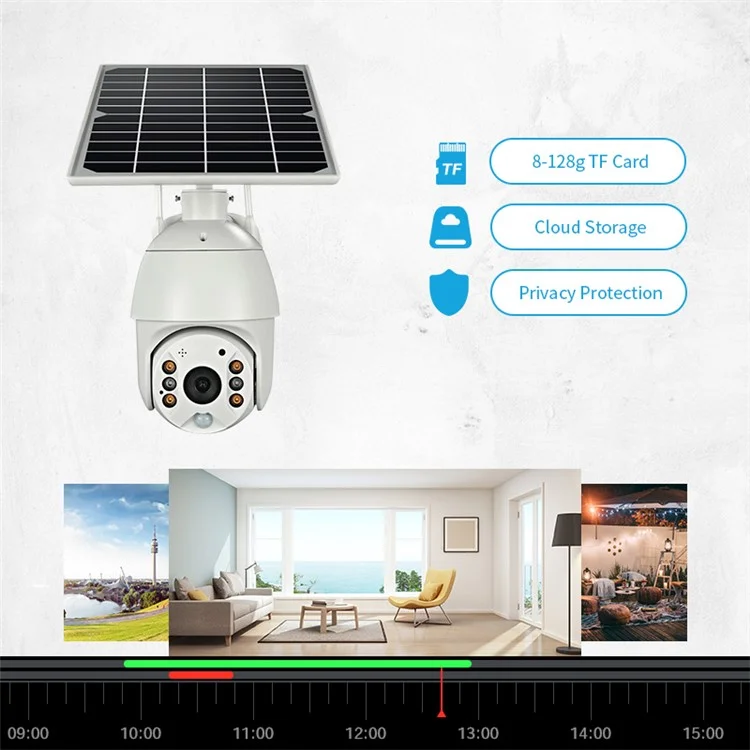 Q3 Solar Camera 1080P HD Night Vision 4G Network Camera Outdoor Surveillance CCTV Camera (EU Version)