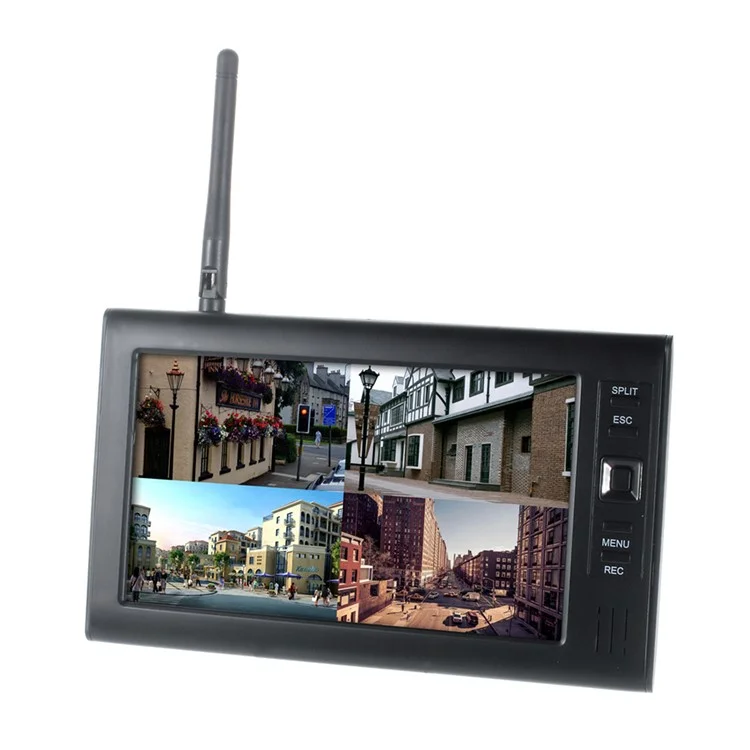 602D11 7-inch Four-screen Wireless Monitor with 1 WiFi Security Night Vision Camera, EU Plug