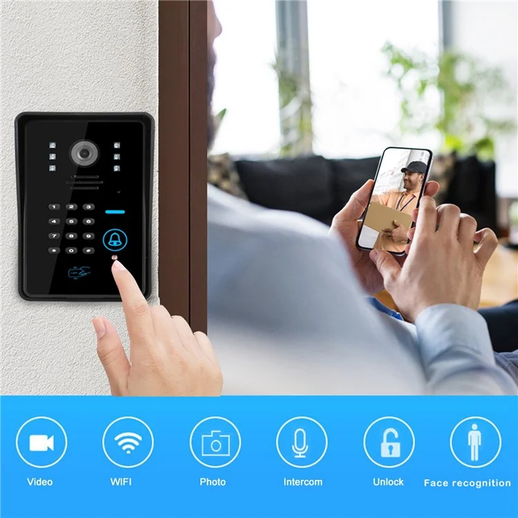 618MJIDS11 EU Plug Outdoor Night Vision P2P WiFi Intercom Video Doorbell