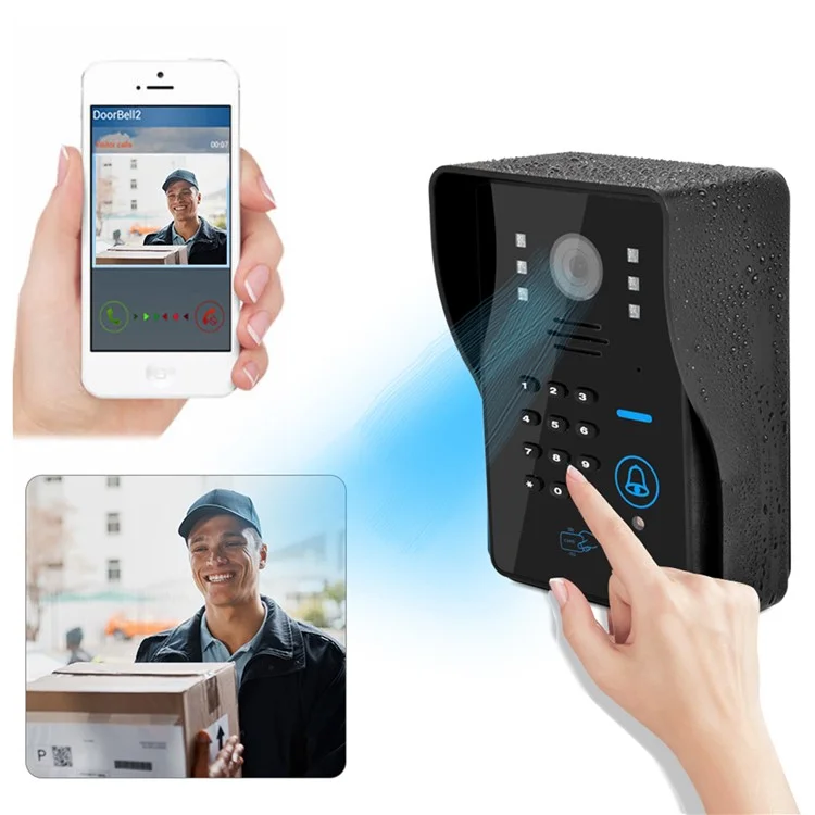 618MJIDS11 EU Plug Outdoor Night Vision P2P WiFi Intercom Video Doorbell
