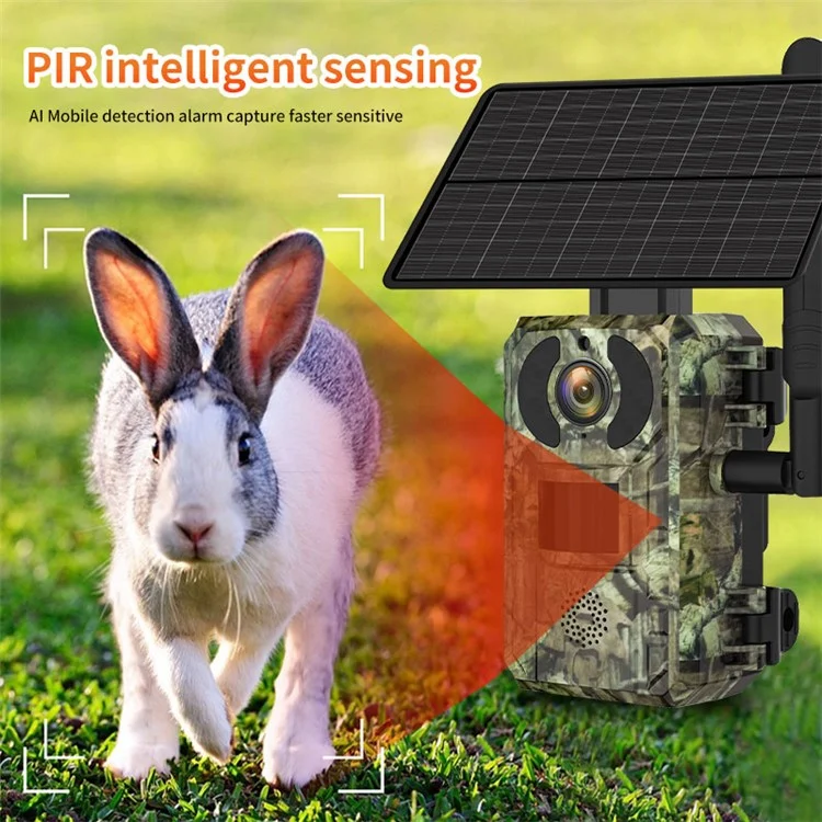 H10 4MP Panneau Solaire PIR Motion Détection de Chasse Caméra 4G / Version de L'ue