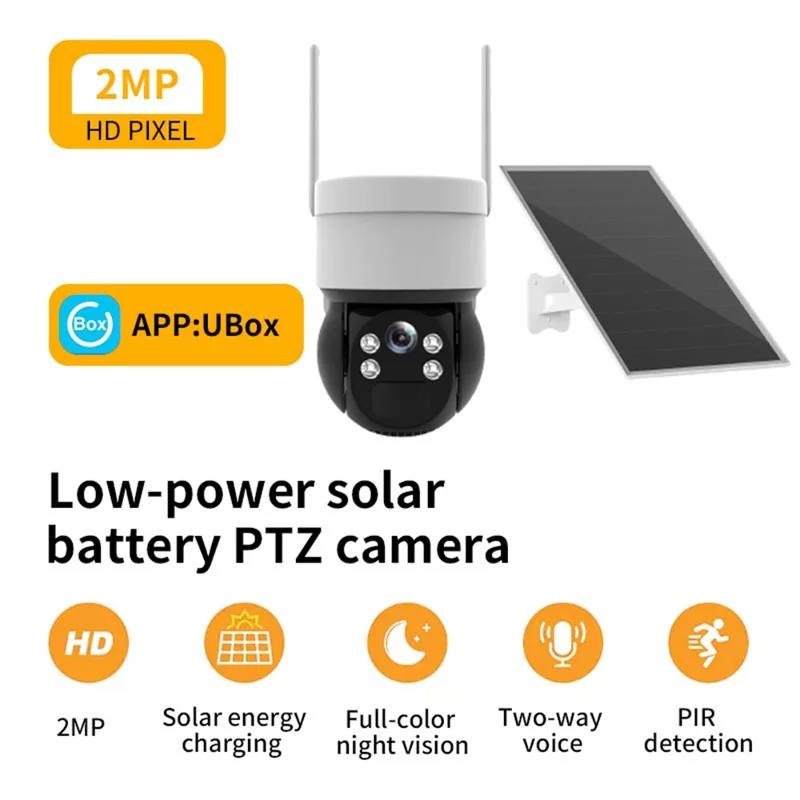 Cámara solar de 2MP Q4Z Outdoor 4G EU con estabilizador de gimbal y monitor