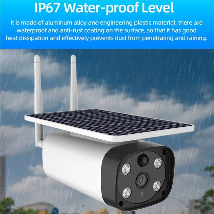 Y8 2MP HD WiFi Solar-Powered Home Camera Full-Color 1080P Security Camera (No Battery)