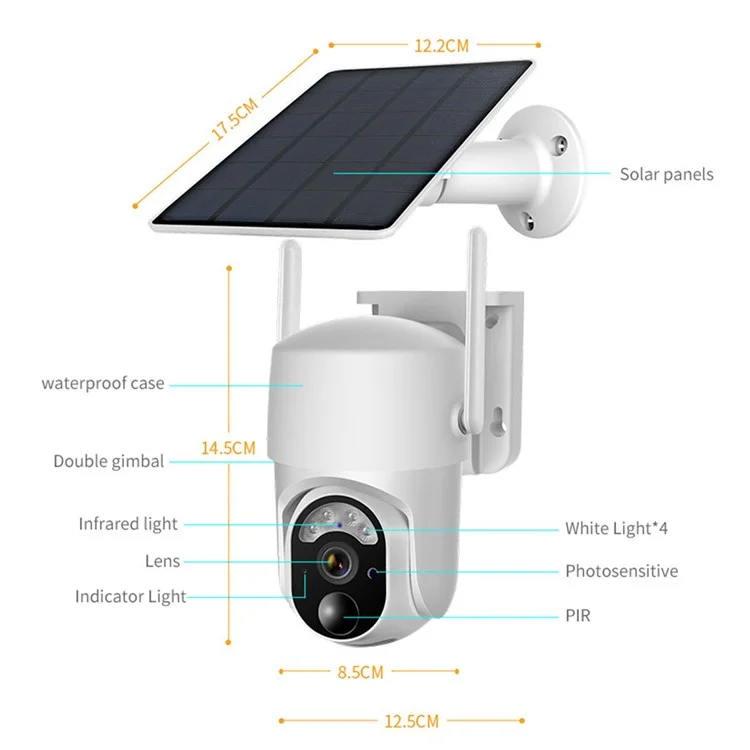 S50 US Version 4G 3MP Security Camera Solar Smart Camera Baby Home Monitor