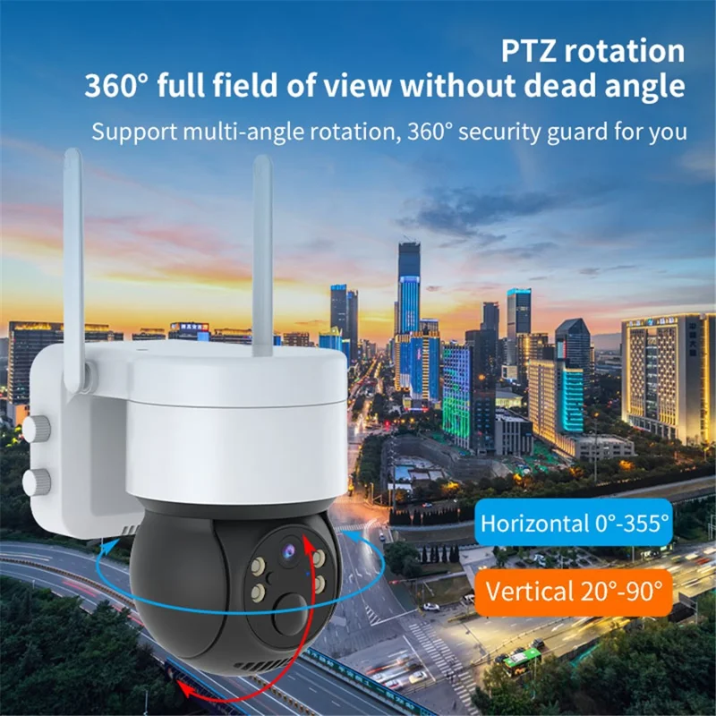 Q4X Outdoor WiFi Solar-Powered Surveillance Camera 1080P HD Video Camera - White