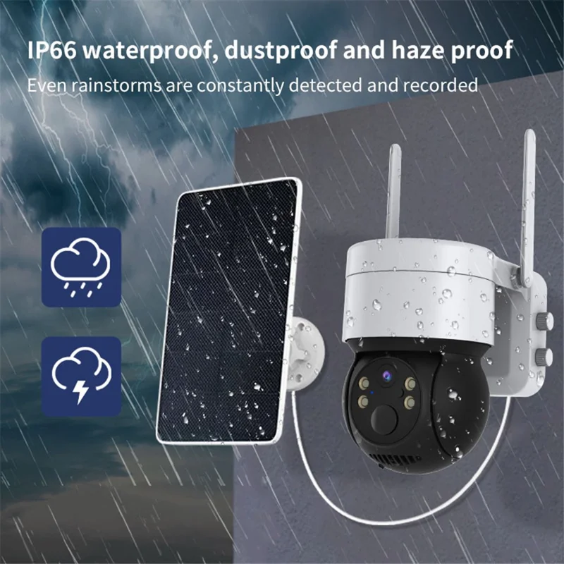 Q4X Outdoor WiFi Solar-Powered Surveillance Camera 1080P HD Video Camera - White
