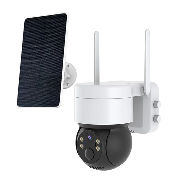 Q4X Outdoor WiFi Solar-Powered Surveillance Camera 1080P HD Video Camera - White