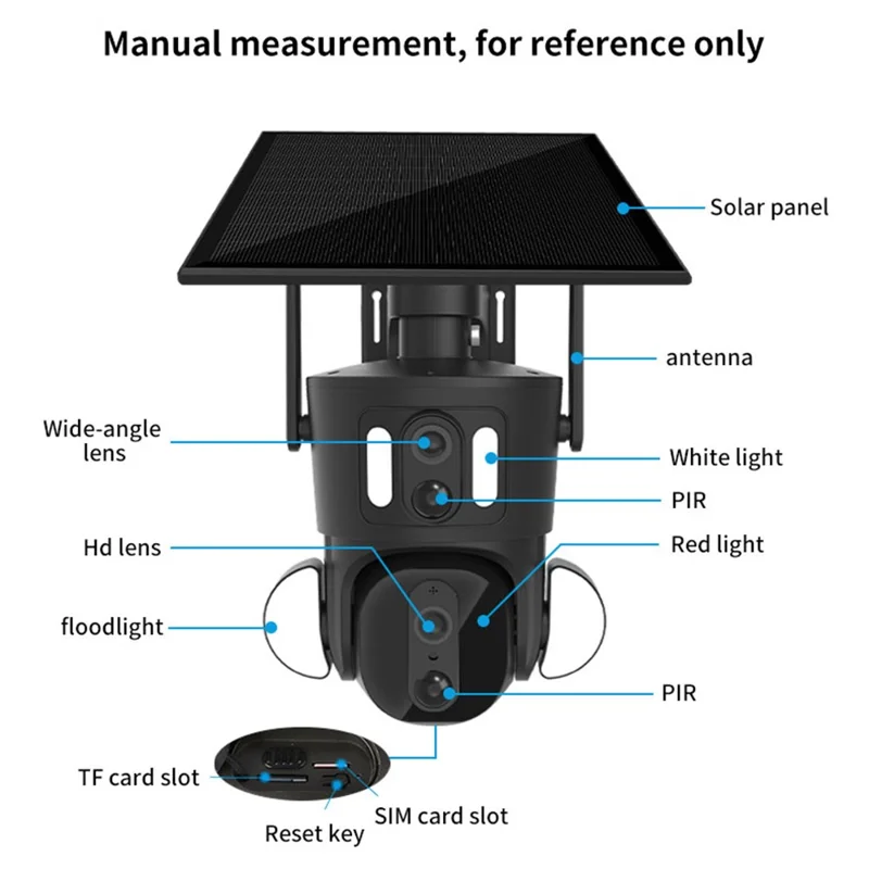 Q32 HD 2K+4MP Dual Lens Security Camera EU Version 4G Network Solar Monitor