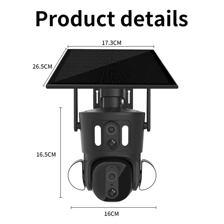 Q32 Solar Security Camera US Version 4G Network 2K+4MP Dual Lens Home Monitor
