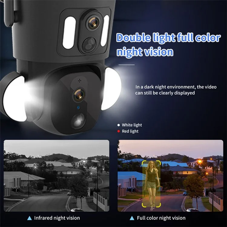 Q32 4K 8MP Dual-Lens Zoom Solar Camera Wireless Monitor Cam, WiFi Version