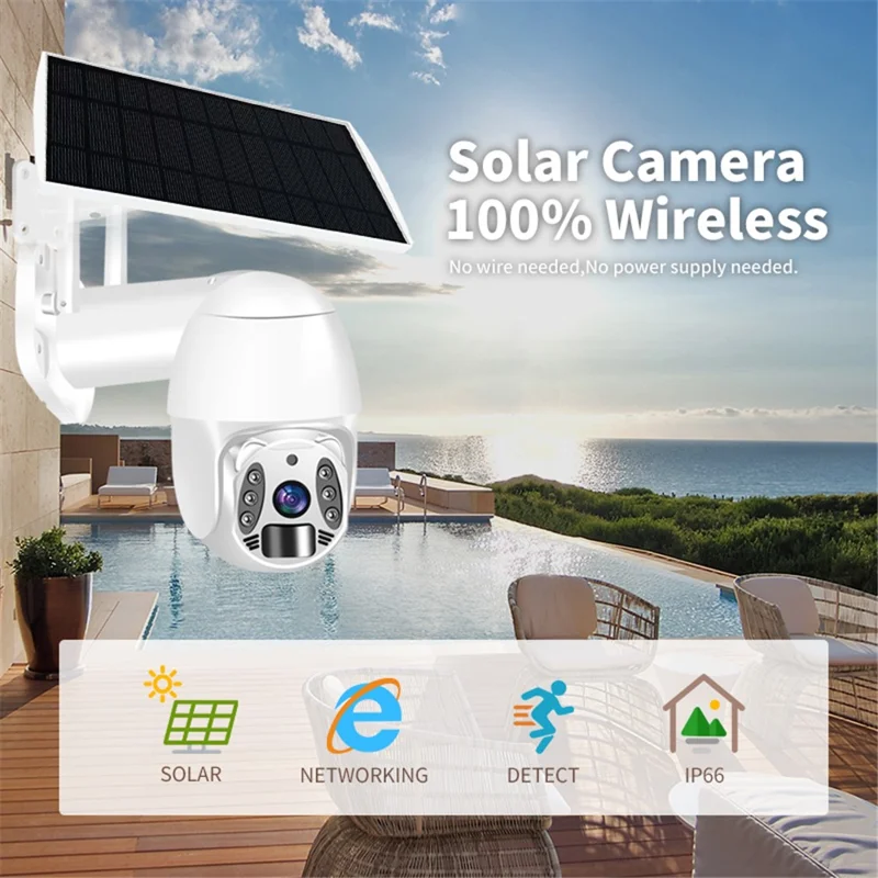 Q6 HD 3MP 4G Network Solar Security Camera Home Monitor - White / EU Version