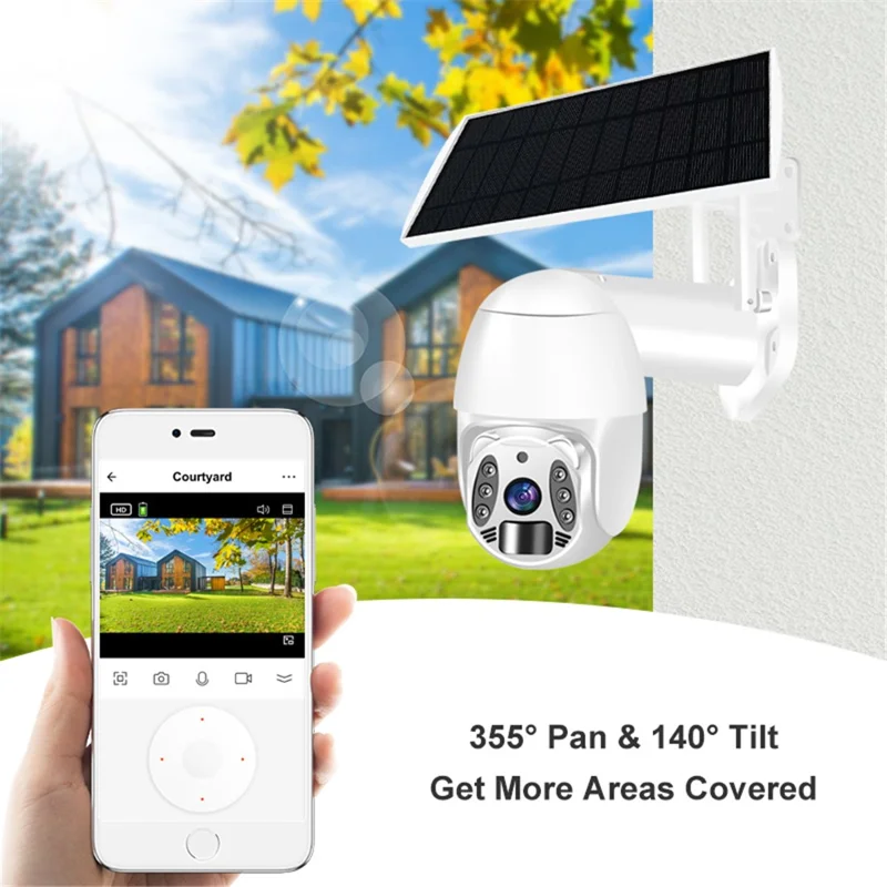 Q6 HD 3MP 4G Network Solar Security Camera Home Monitor - White / EU Version