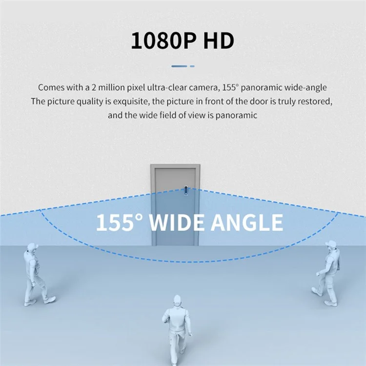 V20 IP Doorbell Camera WiFi Infrared Night Vision 1080P Wireless Visual Intercom Smart Doorbell - White