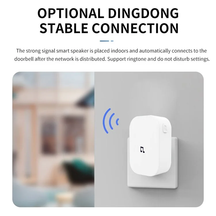 V20 IP Doorbell Camera WiFi Infrared Night Vision 1080P Wireless Visual Intercom Smart Doorbell - White