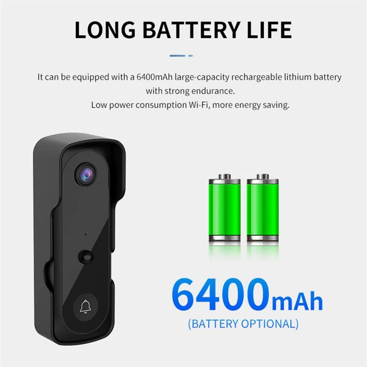 V20 IP Doorbell Camera WiFi Infrared Night Vision 1080P Wireless Visual Intercom Smart Doorbell - White