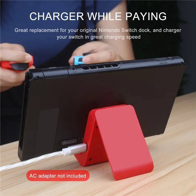 YD03 For Nintendo Switch / Switch Lite Type-C Charger Desktop Stand Charging Dock - Red