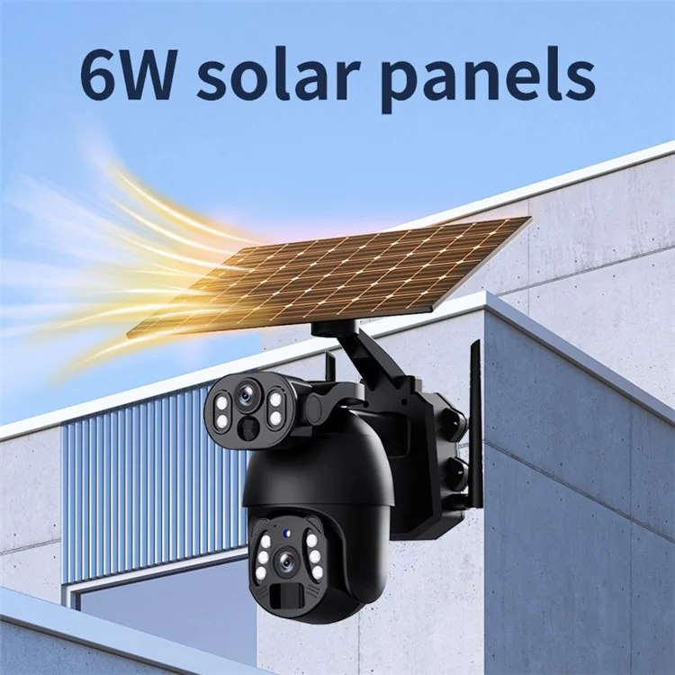 Q6 Pro 6MP Dual Lens HD Full-Color Night Vision Solar-Powered Camera, WiFi Version