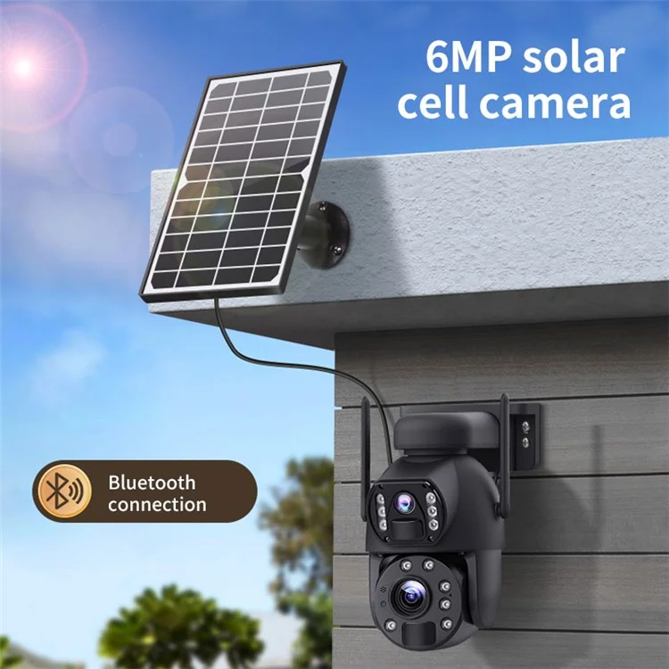 Q59 6MP HD 10X Zoom Dual-Lens Solar-Powered Camera, WiFi Version
