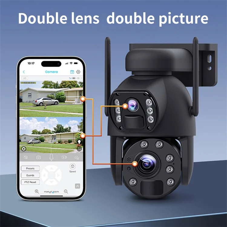Q59 4G EU Version 6MP HD 10X Zoom Camera Dual-Lens Solar-Powered Camera