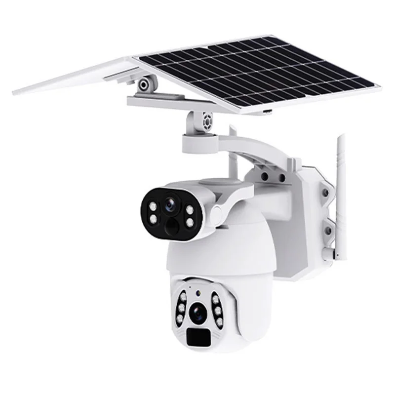 Q6 Max 6MP HD Full-Color Night Vision Low-Power Dual-Lens Solar-Powered Camera, WiFi Version - White