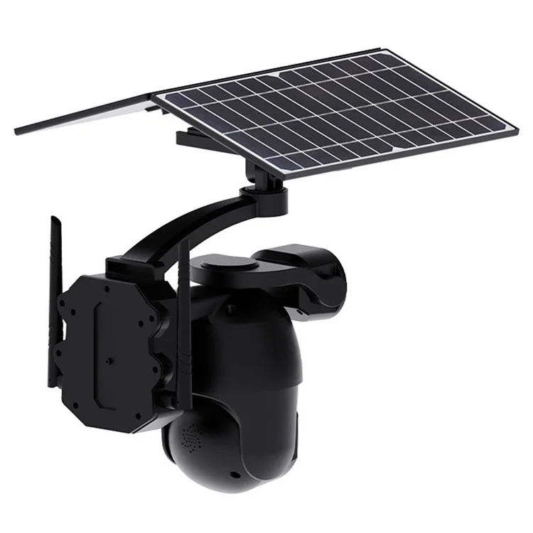Q6 Max 4G US Dual-Lens 6MP HD Camera Solar-Powered Full-Color Night Vision Camera - Black