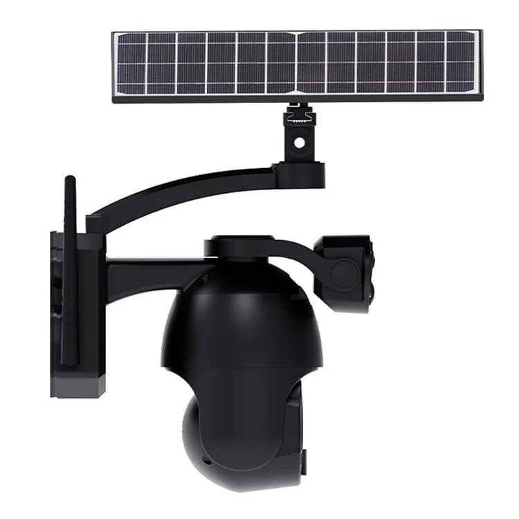 Q6 Max 4G US Dual-Lens 6MP HD Camera Solar-Powered Full-Color Night Vision Camera - Black