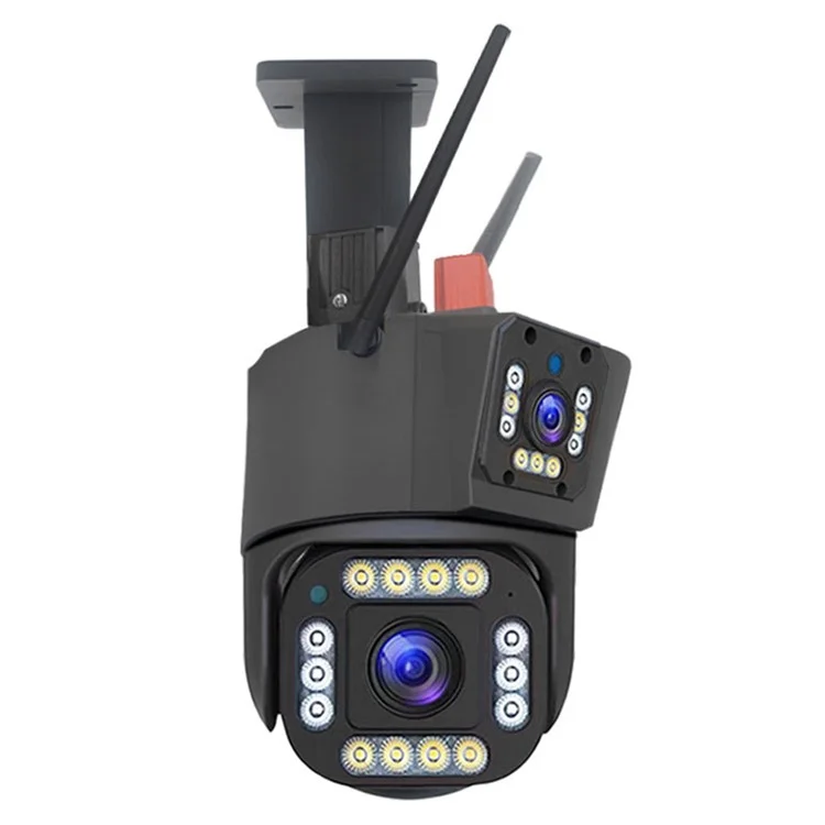 Q323 4K 3-Linsen-HD-WLAN-Kamera 360-Grad-Nachtsicht-Überwachungskamera, EU-Stecker