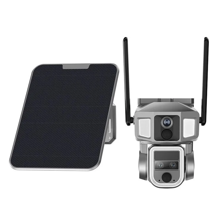 Y7A 3 Lens Solar HD AI Detection Camera Outdoor Waterproof Night Vision WiFi Camera