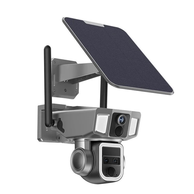 Y7A 3 Lens Solar HD AI Detection Camera Outdoor Waterproof Night Vision WiFi Camera