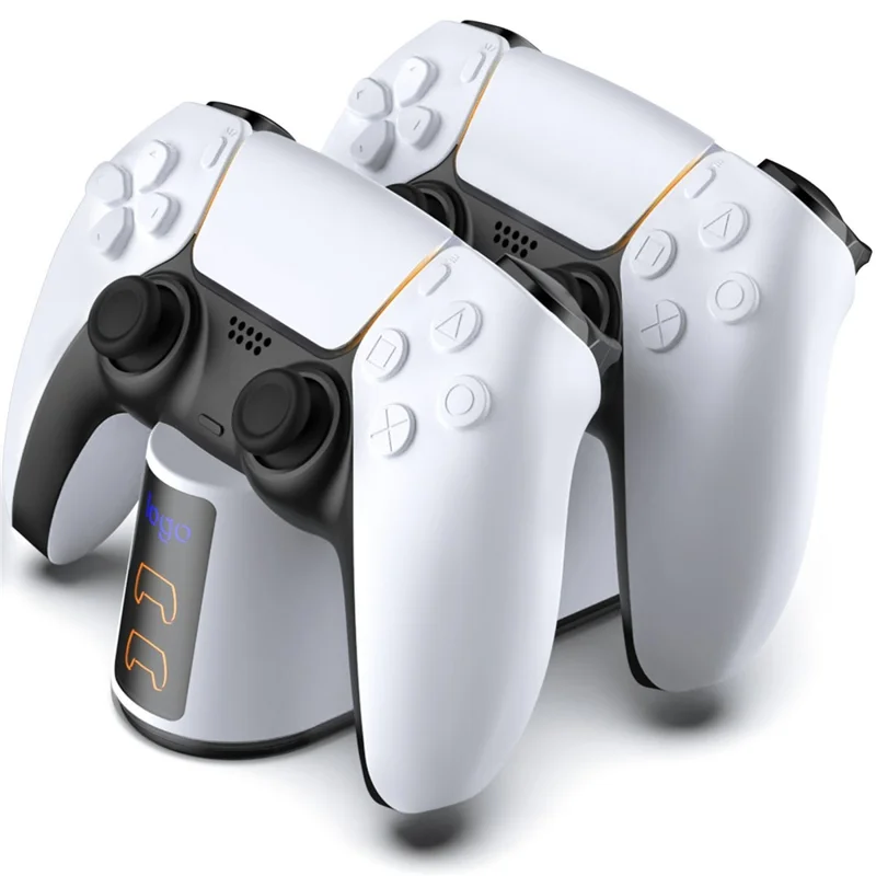 DSP-828 For Sony PlayStation 5 Game Controller Dual Slot Charger Dock LED Light Fast Charging Station