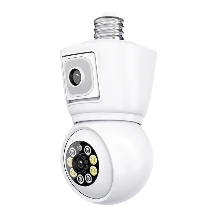 ESCAM QF202 E27 2x2MP Dual Lens Dual Screen Security Camera Two-Way Voice Motion Detection WiFi Camera