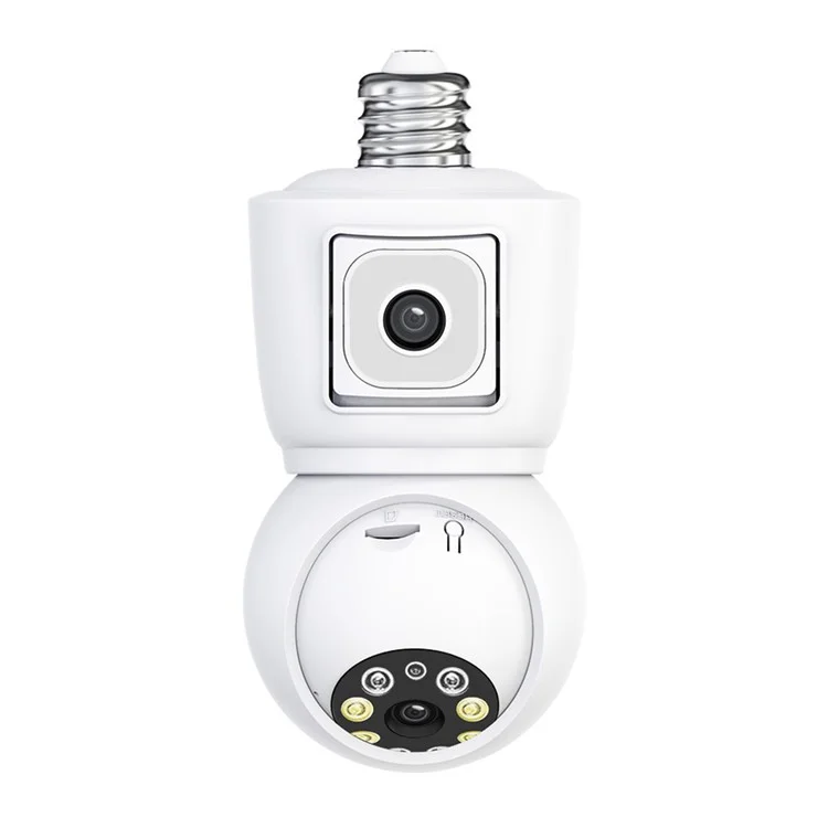 ESCAM QF202 E27 2x2MP Dual Lens Dual Screen Security Camera Two-Way Voice Motion Detection WiFi Camera