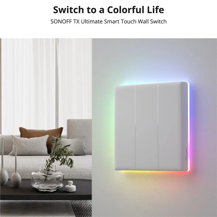 Interrupteur mural intelligent SONOFF TX Ultimate avec WiFi et compatibilité eWeLink-Remote - Prise US / T5-1C-120