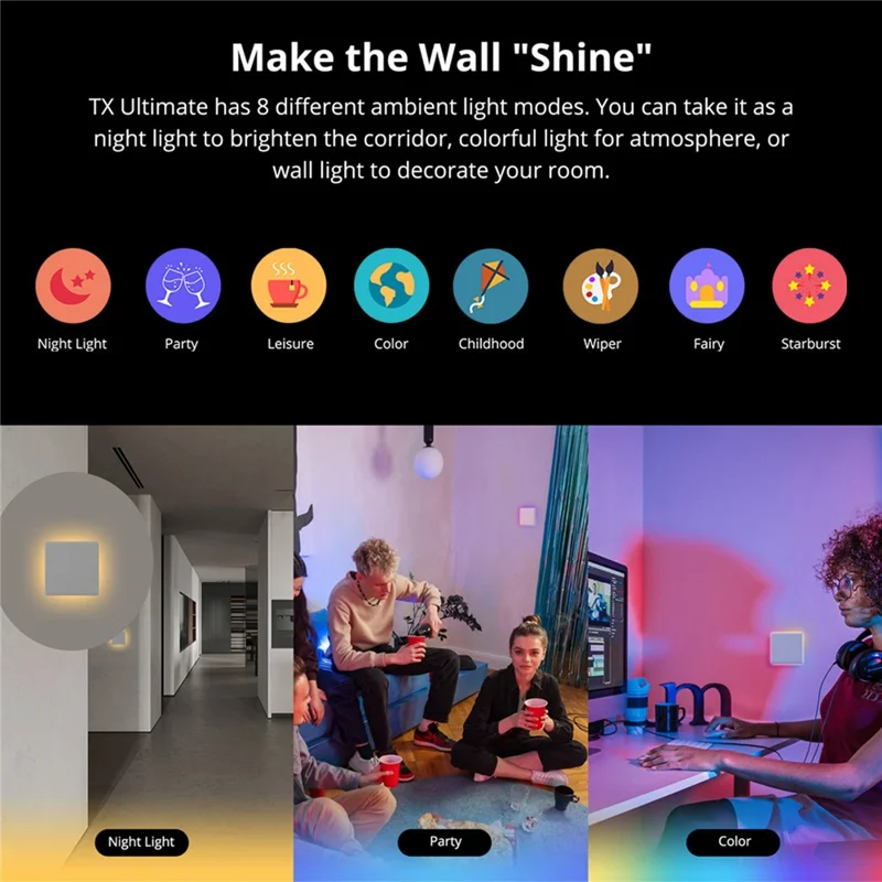 SONOFF TX Ultimate Smart Touch Wall Switch with WiFi and eWeLink-Remote Compatibility - EU Plug / T5-1C-86