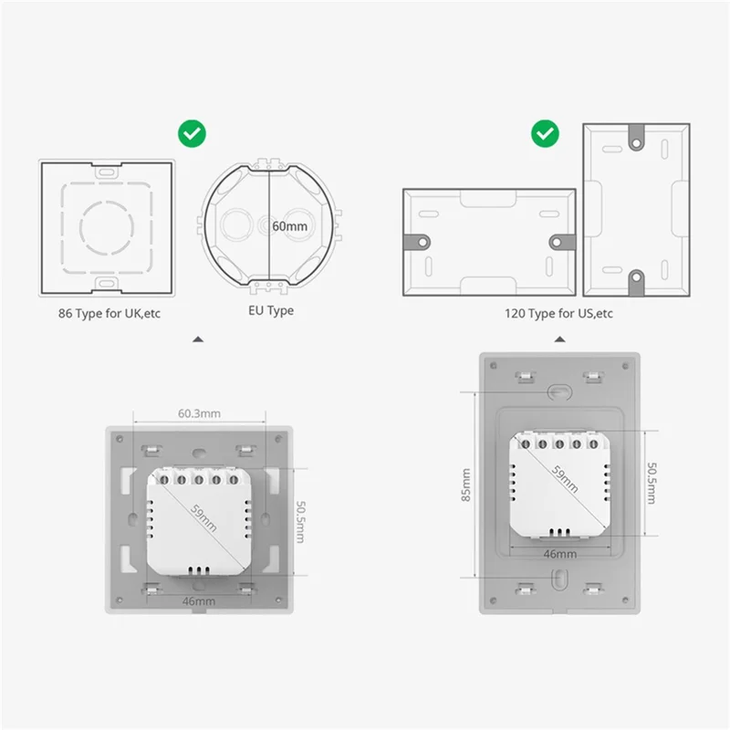 SONOFF TX Ultimate Smart Touch Wall Switch with WiFi and eWeLink-Remote Compatibility - EU Plug / T5-1C-86