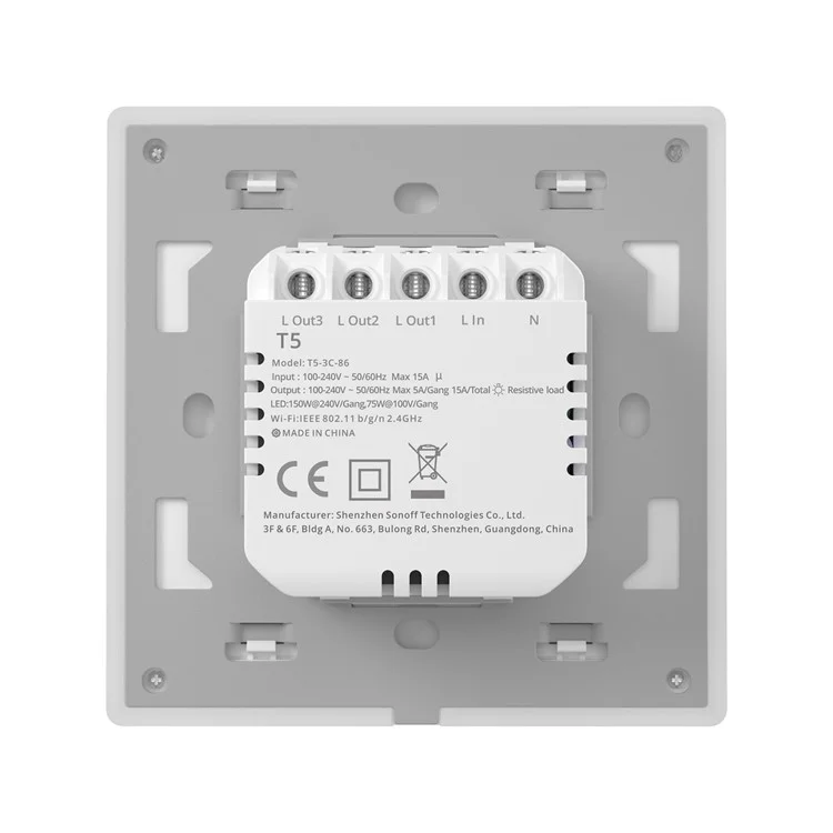 Sonoff tx Ultime Wifi / Ewelink-remote Smart Touch Wall Interrupteur Avec Lumière Rvb - Bouchon ue / T5-3C-86