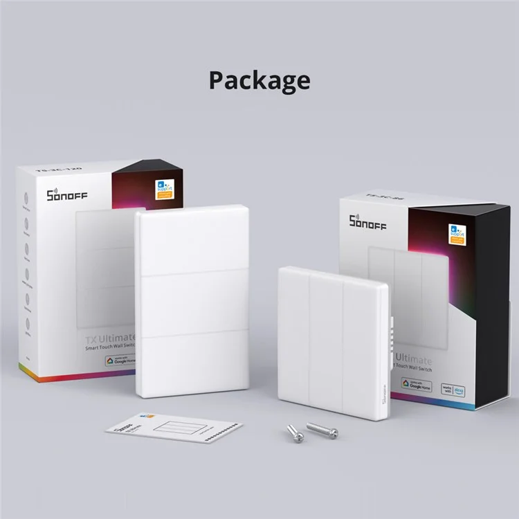 SONOFF TX Ultimate WiFi / eWeLink-Remote Smart Touch Wall Switch with RGB Light - US Plug / T5-4C-120