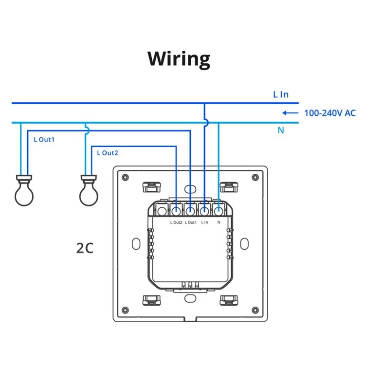 SONOFF TX Ultimate RGB Light Smart Touch Wall Switch Support WiFi, eWeLink-Remote - EU Plug / T5-4C-86