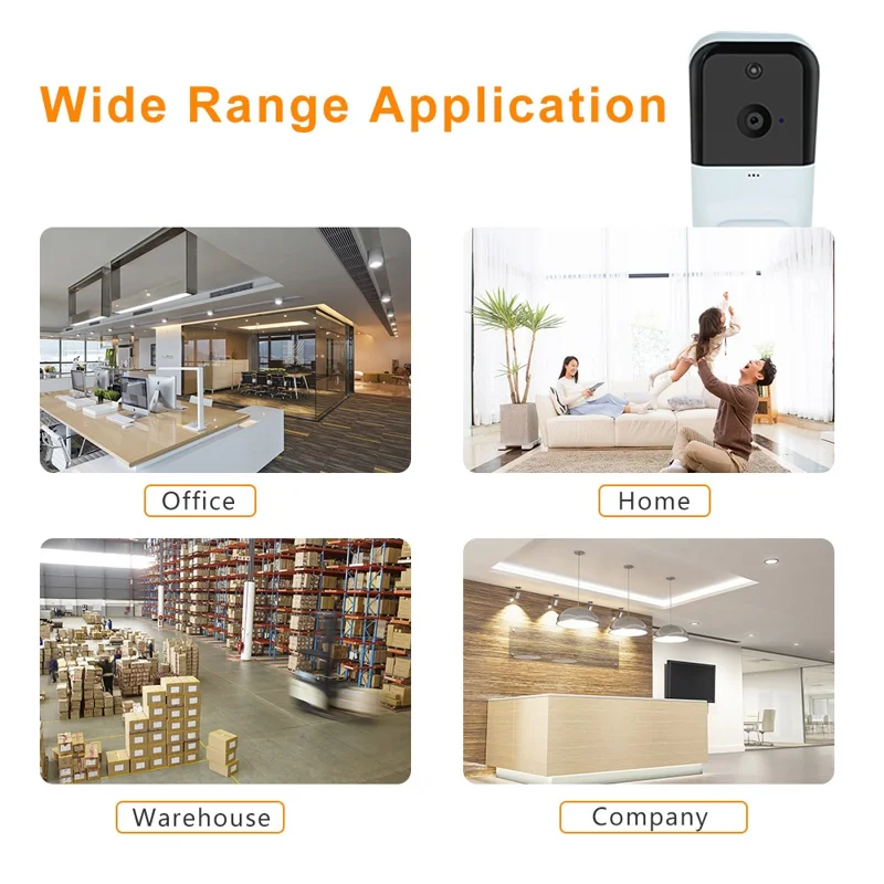 SN-D220 Tuya Wireless WiFi 1080P Motion Detection Doorbell Camera for Home Security - Black